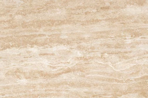Layered vein-cut travertine with a filled polished finish